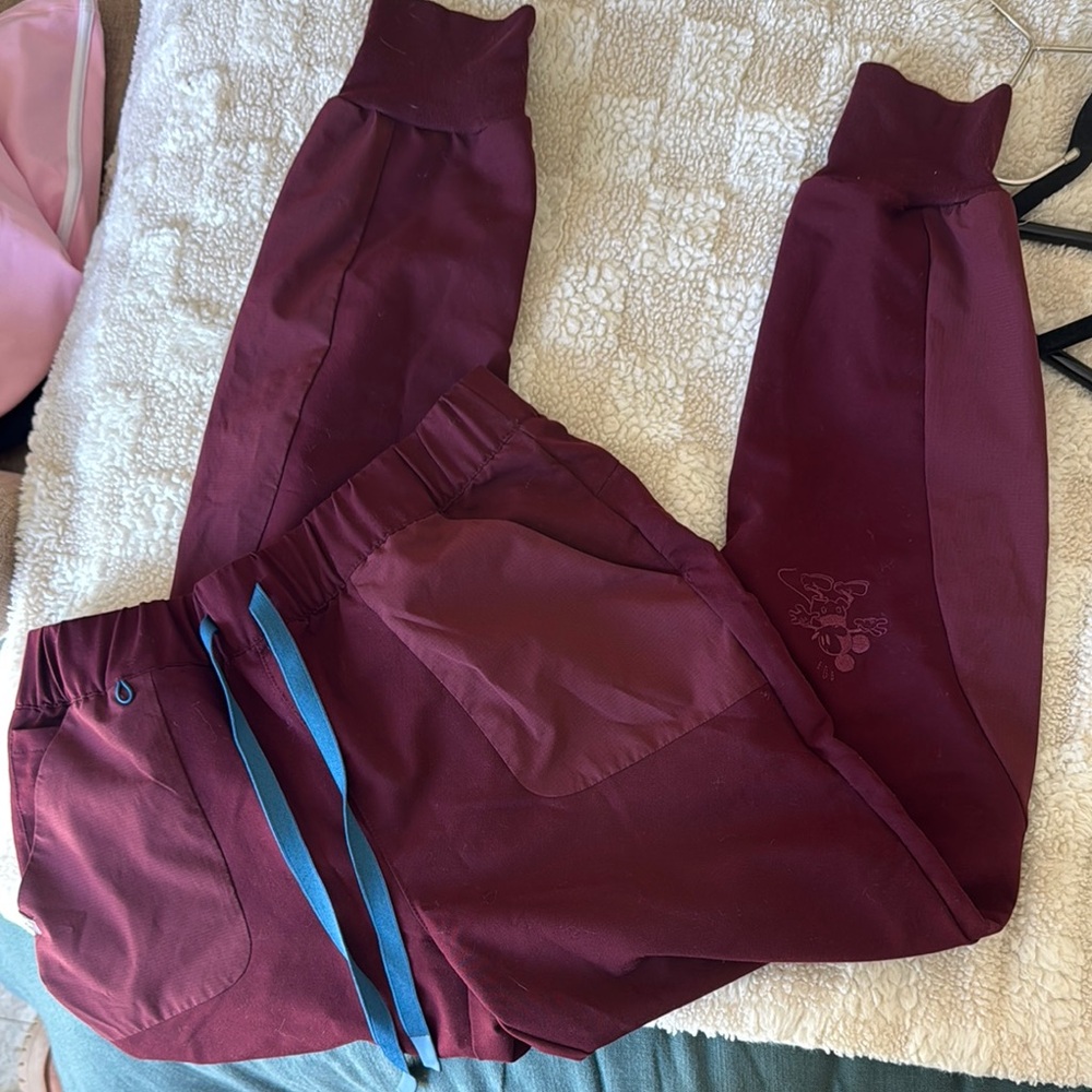 Disney X Figs Maroon Scrub Pants